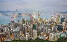 璀璨香港维多利亚夜景图片