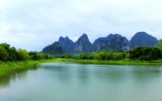 桂林琴潭湖光山色图片