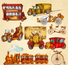 彩绘复古交通 工具图片