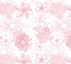 浅粉色 手绘花卉 无缝背景图片