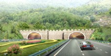道路高速公路隧道口端墙式