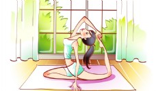瑜伽运动运动瑜伽卡通美女