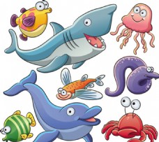 海洋动物卡通动物海洋鱼矢量