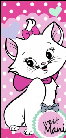 动漫动画白猫可爱动物卡通猫插画动漫